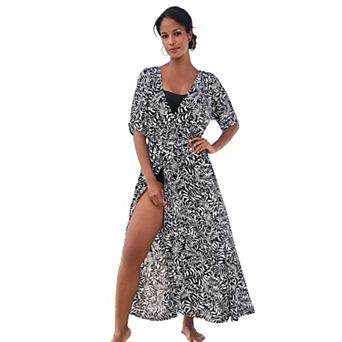 Swim 365 Women's Plus Size Faux-wrap Swim Cover Up