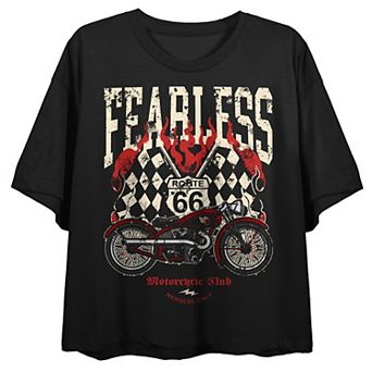 Juniors' Fearless Route 66 Motorcycle Graphic Tee