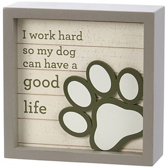 By Kathy Dog Slat Box Sign Table Decor