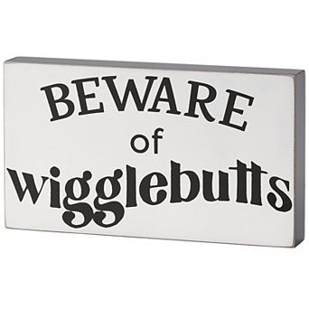 By Kathy Wigglebutts Block Sign Table Decor