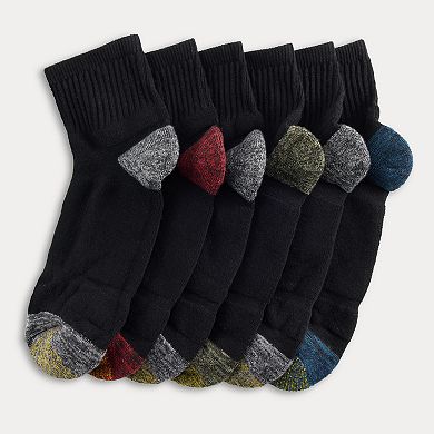 Men's GOLDTOE® 6-Pack Athletic FIT TEC Cushion Quarter Socks