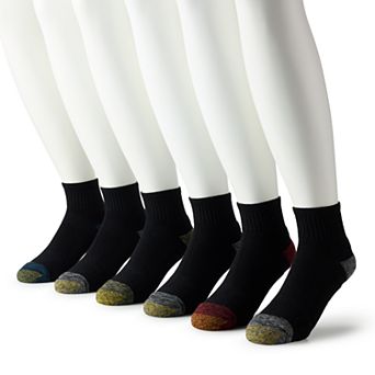 Men's GOLDTOE® 6-Pack Athletic FIT TEC Cushion Quarter Socks