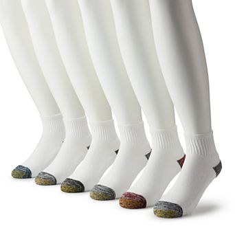 Men's GOLDTOE® 6-Pack Athletic FIT TEC Cushion Quarter Socks