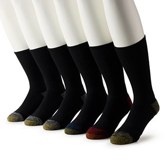 Men's GOLDTOE® 6-Pack Athletic FIT TEC Cushion Crew Socks