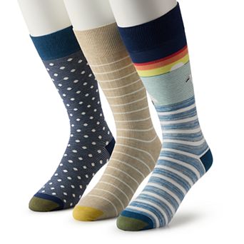Men's GOLDTOE® 3-pack Coastal Horizon Crew Socks
