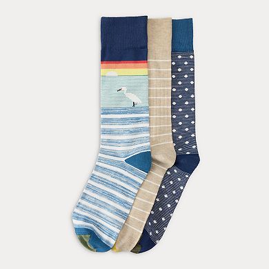 Men's GOLDTOE 3-pack Coastal Horizon Crew Socks