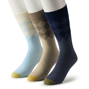 Men's GOLDTOE® 3-pack Argyle Border Crew Socks