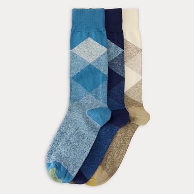 Men's GOLDTOE® 3-pack 8-Track Argyle Crew Socks