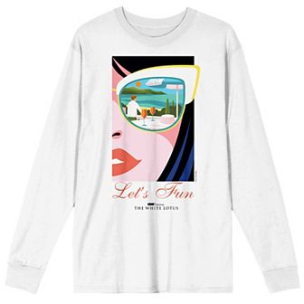 Juniors' White Lotus Lucia Greco "Let's Fun" Half Face Long Sleeve Graphic Tee