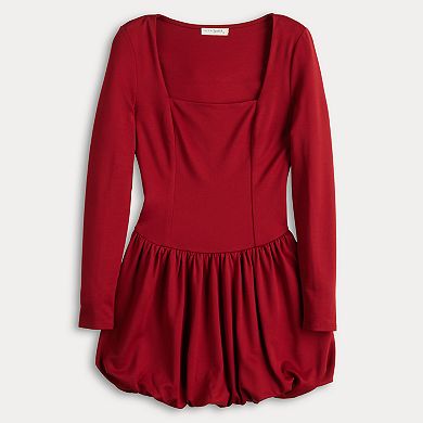Juniors' Live To Be Spoiled Long Sleeve Bubble Dress