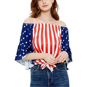 Women's Trumpet Sleeve Tie-front Blouse