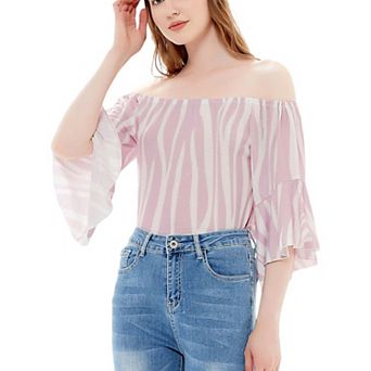 Women's Trumpet Sleeve Tie-front Blouse