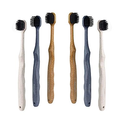 Pursonic Wide Brush Head Charcoal Toothbrush (6 Pack)
