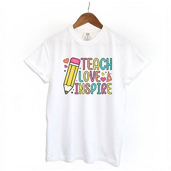 Teach Love Inspire Pencil Garment Dyed Tees