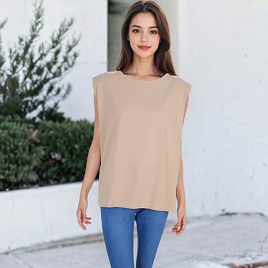 Women's Shoulder Pad T-shirt Tank Tops