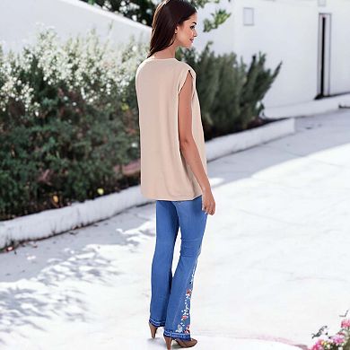 Women's Shoulder Pad T-shirt Tank Tops