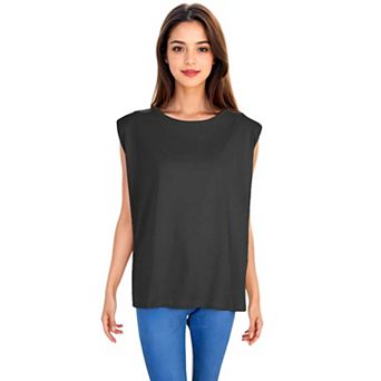 Women's Shoulder Pad T-shirt Tank Tops