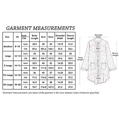 Women's Shirts Casual Loose Long Sleeve Button Down Floral Print Hollow Blouse Tops