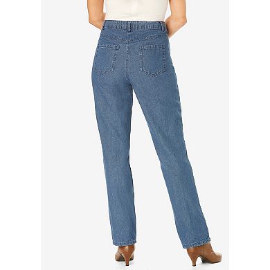 Woman Within Plus Size Petite Perfect Relaxed Cotton Denim Jean