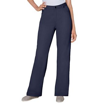 Woman Within Plus Size Petite Perfect Relaxed All-Cotton Denim Five-Pocket Jeans