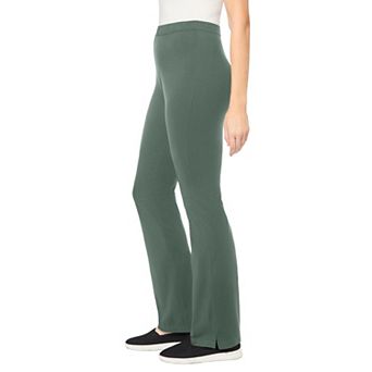 Woman Within Plus Size Stretch-Cotton Knit Pull-On Bootcut Leggings