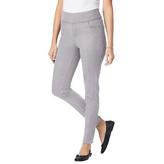 Woman Within Plus Size Slim-Leg Pull-On Gap-Free Stretch-Denim Jeans