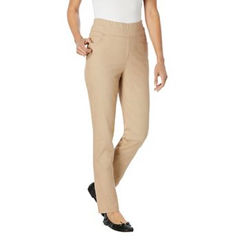 Woman Within Plus Size Slim-Leg Pull-On Gap-Free Stretch-Denim Jeans