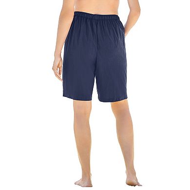 Swim 365 Women's Plus Size Taslon Cover Up Board Shorts With Built-In Brief