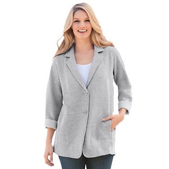 Woman Within Plus Size Knit Blazer