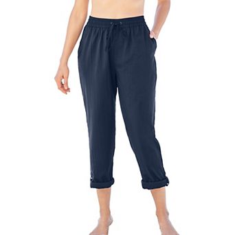 Swim 365 Women's Plus Size Taslon Cover Up Roll-up Pant