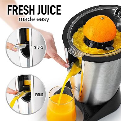 Powerful Electric Orange Juicer Squeezer - Stainless Steel, Soft Touch Handle Citrus Juicer