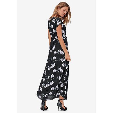 Ellos Women's Plus Size Tie-front Maxi Dress