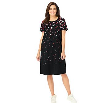 Woman Within Plus Size Perfect Short-Sleeve Crewneck Tee Dress