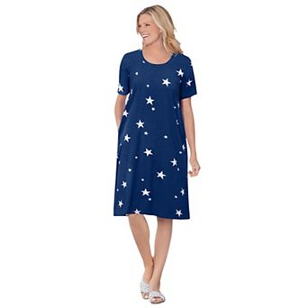Woman Within Plus Size Perfect Short-Sleeve Crewneck Tee Dress