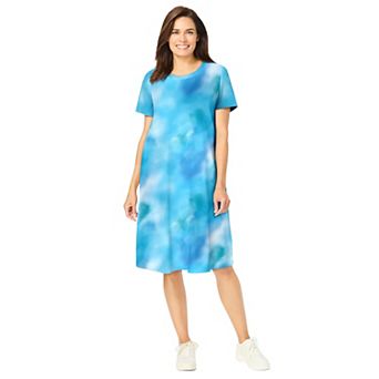 Woman Within Plus Size Perfect Short-Sleeve Crewneck Tee Dress