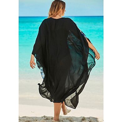 Swim 365 Women's Plus Size Long Embellished Cover Up