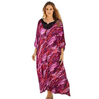 Swim 365 Women's Plus Size Long Embellished Cover Up