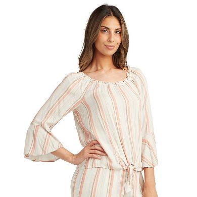 Women's AB Studio Off-Shoulder Bell Sleeve Top