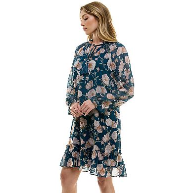 Women's Luxology Tie-Neck Babydoll Dress