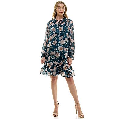 Women's Luxology Tie-Neck Babydoll Dress