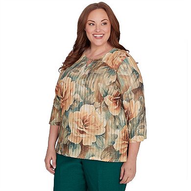 Plus Size Alfred Dunner Vintage Floral Top