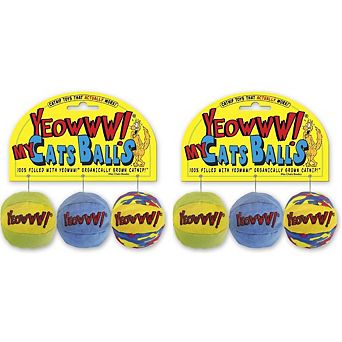 Yeowww My Cats Balls, 2 Packs With 3 Balls Per Pack