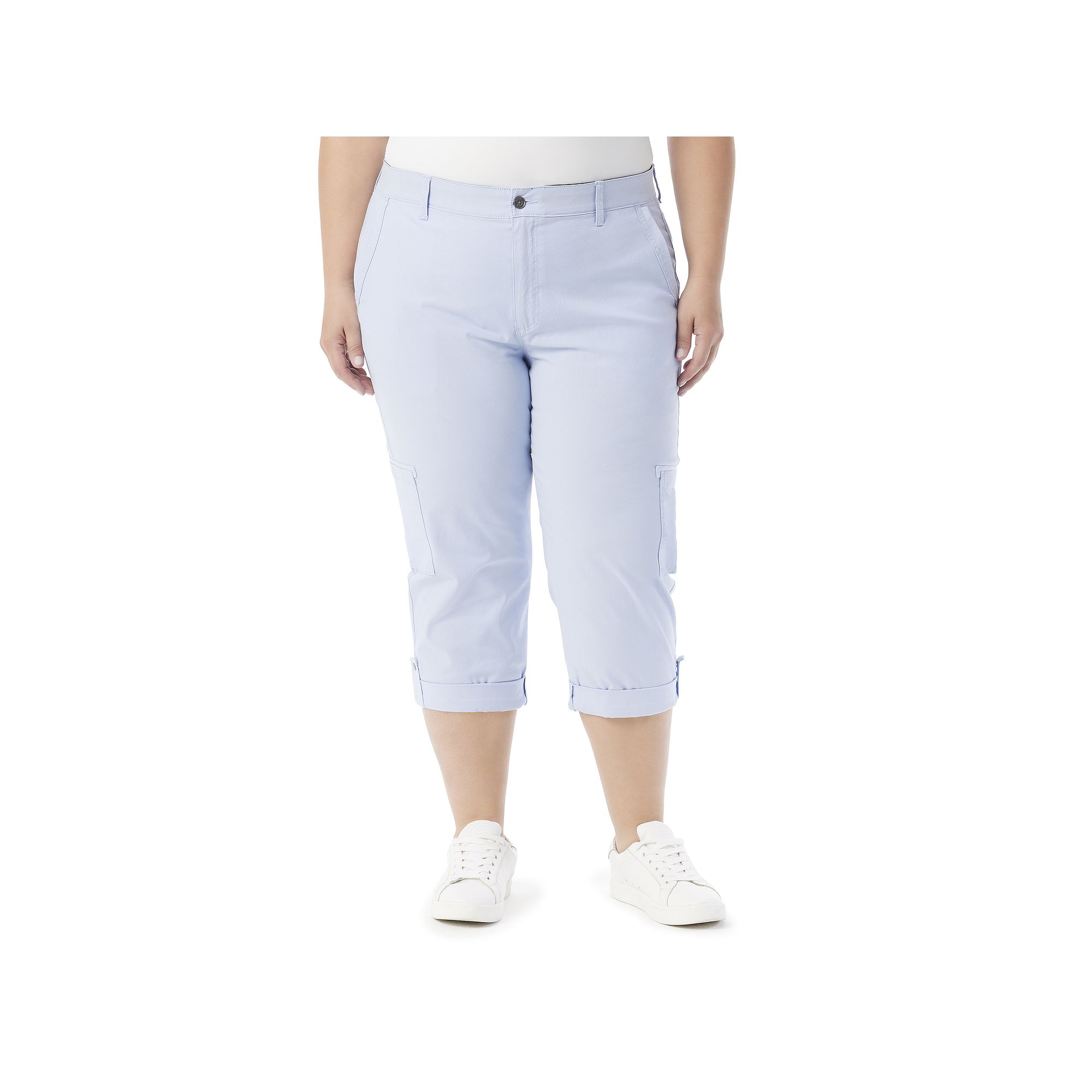Plus Size Gloria Vanderbilt Cargo Capris, Womens, Size: 18 W, Dreamy Blue
