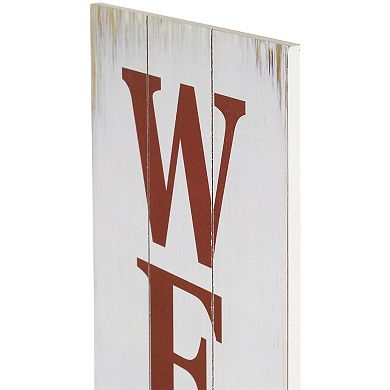 Northlight 36" Welcome USA Flag Americana Wooden Porch Board Sign Decoration