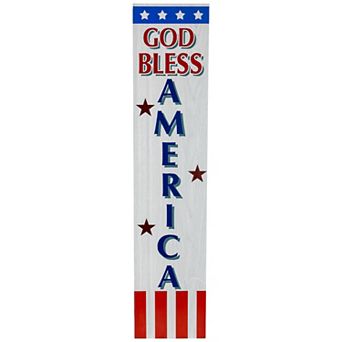 Northlight 35.75" God Bless America Patriotic Wooden Porch Board Sign Decoration
