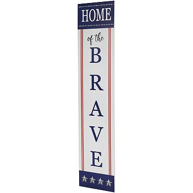 Northlight 36" Home of the Brave Patriotic Wooden Porch Board Sign Decoration