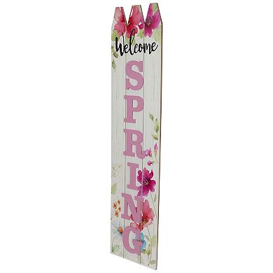 Northlight 40" Welcome Spring Floral Outdoor Porch Board Sign Decoration