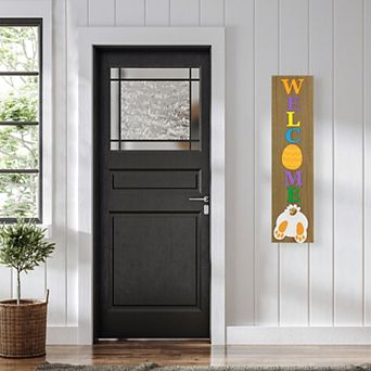 Northlight 39.25" Welcome Wooden Easter Bunny Porch Board Sign Decoration