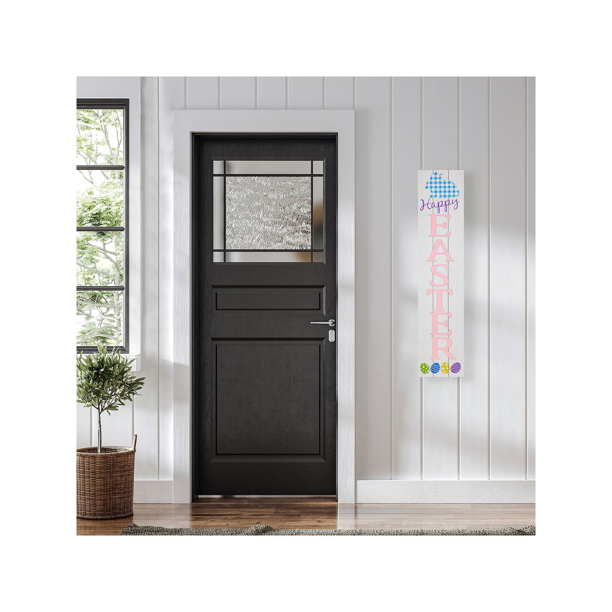 Northlight 36 Happy Easter Wooden Porch Board Sign Decoration, White