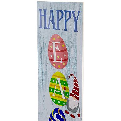 Northlight 35.75" Happy Easter Gnomes and Eggs Spring Porch Board Sign Decoration